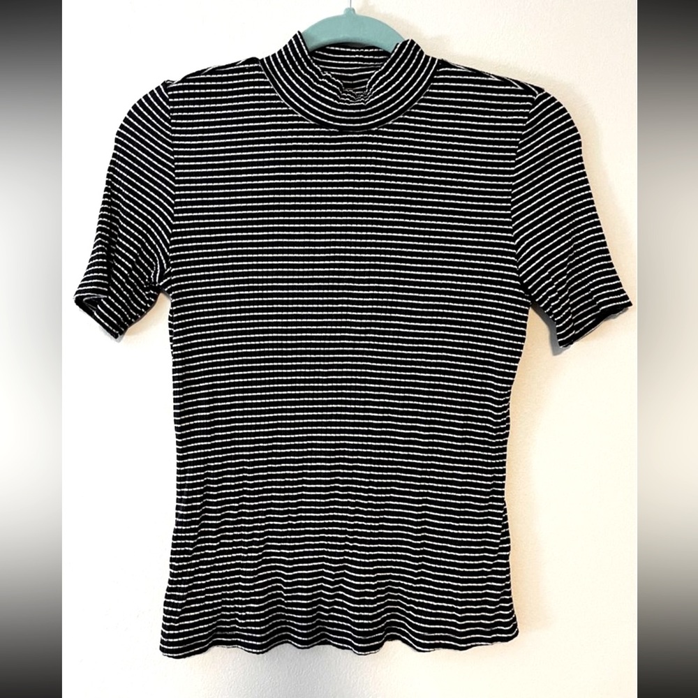 Striped Mock Neck TShirt